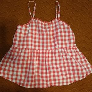 Red and White Checked Top